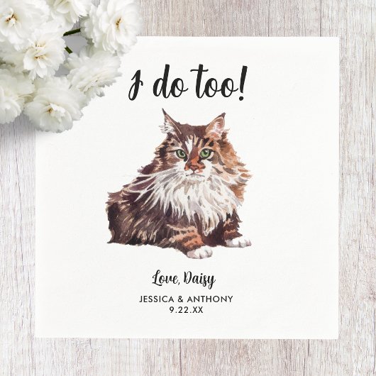 Cat Wedding Cocktail Napkins Serviette
