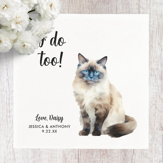 Cat Wedding Cocktail Napkins Serviette