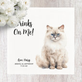 Cat Wedding Cocktail Napkins Serviette