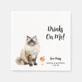 Cat Wedding Cocktail Napkins Serviette (Vorderseite)
