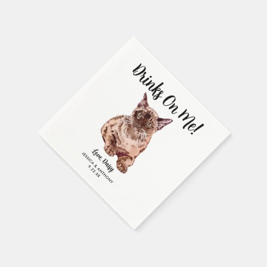 Cat Wedding Cocktail Napkins Serviette (Ecke)