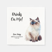 Cat Wedding Cocktail Napkins Serviette (Vorderseite)