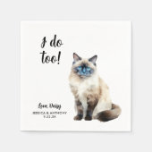 Cat Wedding Cocktail Napkins Serviette (Vorderseite)