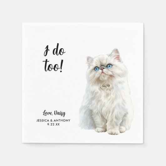 Cat Wedding Cocktail Napkins Serviette (Vorderseite)