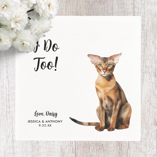 Cat Wedding Cocktail Serviette