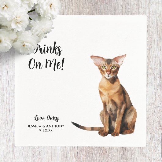 Cat Wedding Cocktail Serviette