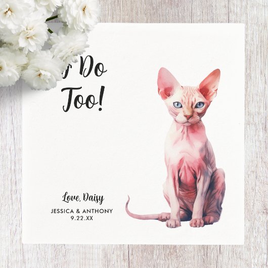 Cat Wedding Cocktail Serviette