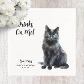 Cat Wedding Cocktail Serviette