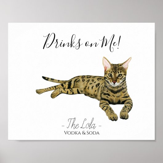 Cat Wedding Drink Zeichen Poster (Vorne)