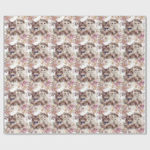 Cat Wedding mit Braut und Bräutigam Geschenkpapier (Flach)