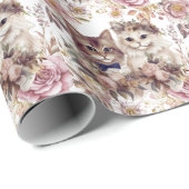 Cat Wedding mit Braut und Bräutigam Geschenkpapier (Rolleneckpunkt)