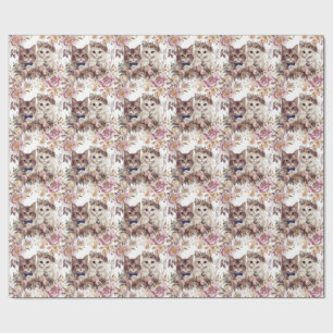 Cat Wedding mit Braut und Bräutigam Geschenkpapier