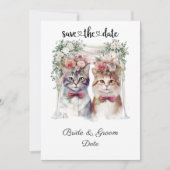 Cat Wedding mit Braut und Bräutigam Save The Date (Vorderseite)