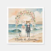 Cat Wedding mit Bride und Groom Beach Thema