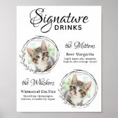 Cat Wedding Signature Drinks 2 Foto für Haustiere Poster (Vorne)