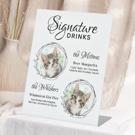Cat Wedding Signature Drinks 2 Foto für Haustiere Sockelschild