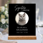 Cat Wedding Signature Drinks Cocktail Bar Black Acrylschild