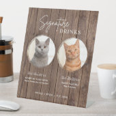 Cat Wedding Signature Drinks Cocktail Bar Wood Sockelschild (In Situ)