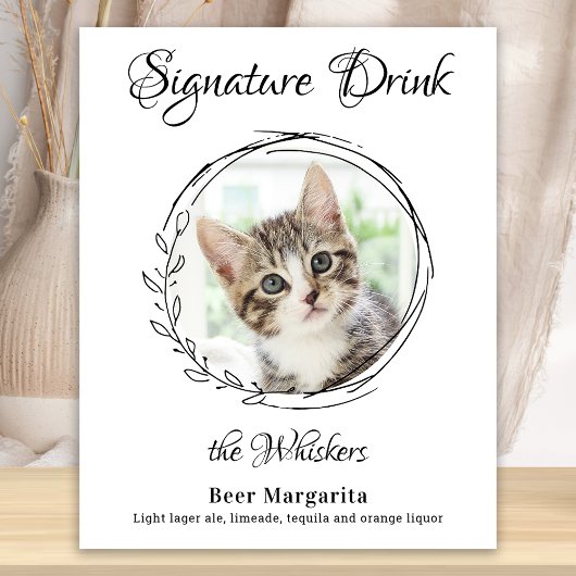 Cat Wedding Signature Drinks Foto Bar Poster