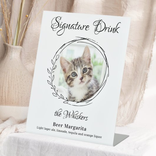 Cat Wedding Signature Drinks Foto Bar Sockelschild
