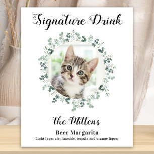 Cat Wedding Signature Drinks Foto Cocktail Bar Poster