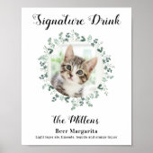 Cat Wedding Signature Drinks Foto Cocktail Bar Poster (Vorne)