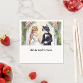 Cat Wedding Thema mit Braut und Bräutigam Serviette (Beispiel)