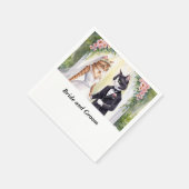 Cat Wedding Thema mit Braut und Bräutigam Serviette (Ecke)