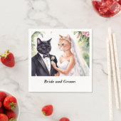 Cat Wedding Thema mit Braut und Bräutigam Serviette (Beispiel)