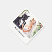 Cat Wedding Thema mit Braut und Bräutigam Serviette (Ecke)