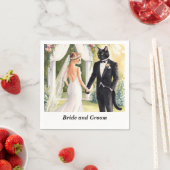 Cat Wedding Thema mit Braut und Bräutigam Serviette (Beispiel)