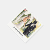 Cat Wedding Thema mit Braut und Bräutigam Serviette (Ecke)