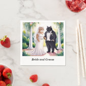 Cat Wedding Thema mit Braut und Bräutigam Serviette (Beispiel)