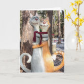 CAT WEDING JAHRESGrußkarten Karte (Gelbe Blume)