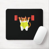 Cat Weight Lifting Funny Cat Lover Workout Mousepad (Mit Mouse)
