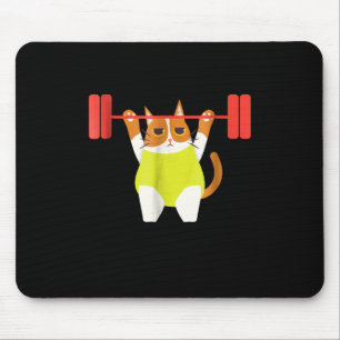 Cat Weight Lifting Funny Cat Lover Workout Mousepad