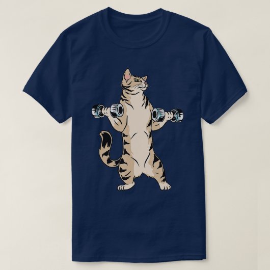 Cat Weightlift Funny Gym T-Shirt (Design vorne)