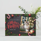 Cat-Weihnachtskarte Feiertagskarte (Stehend Vorderseite)