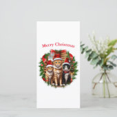 Cat Weihnachtskarten Feiertagskarte (Stehend Vorderseite)