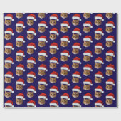 Cat Weihnachtsmannmütze Custom Face Foto Weihnacht Geschenkpapier (Flach)