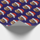 Cat Weihnachtsmannmütze Custom Face Foto Weihnacht Geschenkpapier (Ecke)