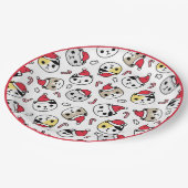 Cat Weihnachtsmannmützen Holiday Red White KitHead Pappteller (Schrägansicht)