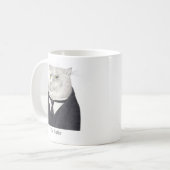CAT-Weiße Tasse BUTLER + Text (Vorderseite Links)