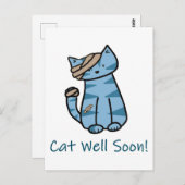 Cat Well Soon postcard Postcrossing get well soon Postkarte (Vorne/Hinten)