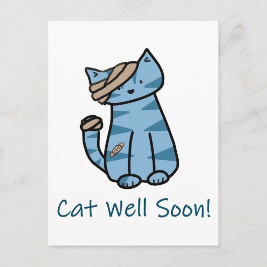 Cat Well Soon postcard Postcrossing get well soon Postkarte (Vorderseite)