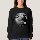 Cat What Assassin Murderous Cat & Knife Halloween Sweatshirt (Vorderseite)