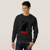 Cat What  Black Cat Murderous Cat With Knife Hallo Sweatshirt (Vorne ganz)