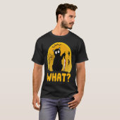 Cat What  Black Cat Murderous Cat With Knife Hallo T-Shirt (Vorne ganz)
