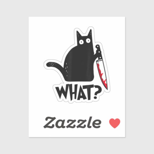 Cat What_ Funny Black Cat  Aufkleber (Blatt)