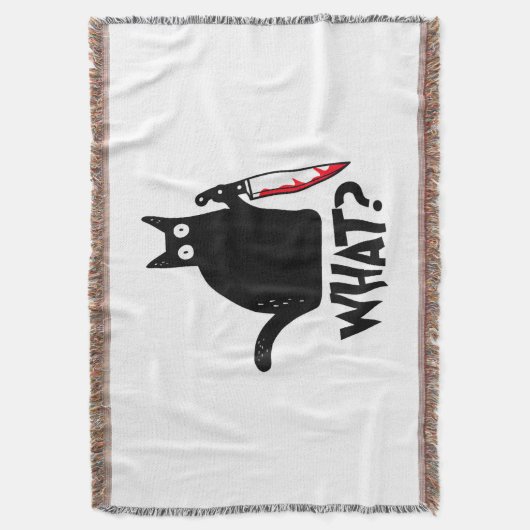 Cat What_ Funny Black Cat  Decke (Vorderseite Vertikal)